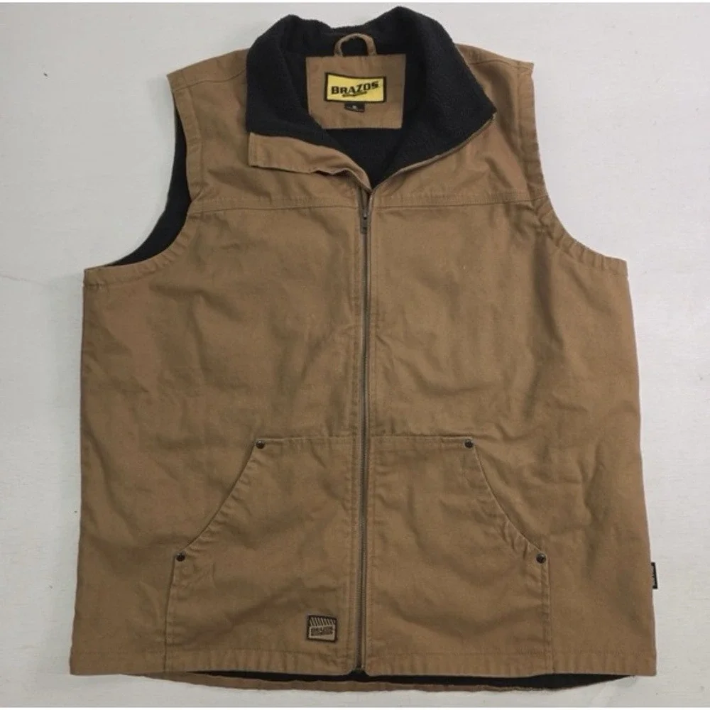 Brazos Men's Sherpa Lined Canvas Work Vest Men's XL‎